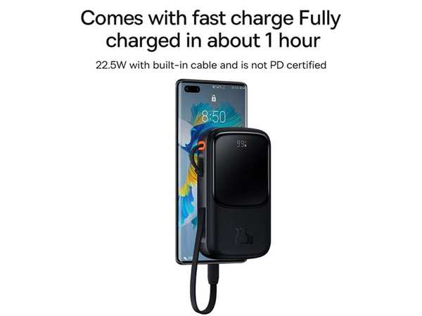 پاوربانک شارژر سریع 22.5 وات به همراه کابل تایپسی 0.5 متری 10000 بیسوس Baseus Qpow Pro Fast Charge Power Bank PPQD020101 - تصویر 12