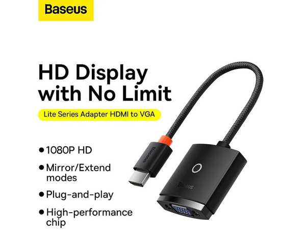 مبدل اچ‌دی‌ام‌آی به وی‌جی‌آی/پورت صدا/پورت میکرو یواس‌بی بیسوس Baseus Hub Lite Series Adapter WKQX010101 - تصویر 3