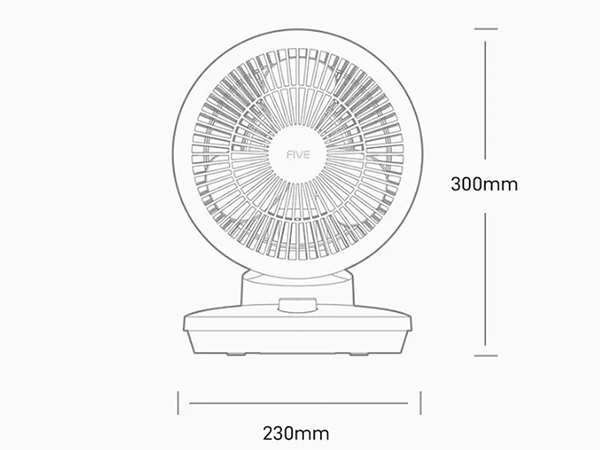 پنکه رومیزی شیائومی با قابلیت چرخش 120 درجه چپ و راست Xiaomi FIVE YSDFS001XD Air Circulation Fan-Desk Fan - تصویر 15