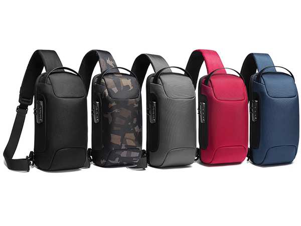 کوله کراس بادی تک بند ضد سرقت دارای پورت USB بنج BANGE BG-22085 Sling Chest Bag USB External Charging Port - تصویر 15