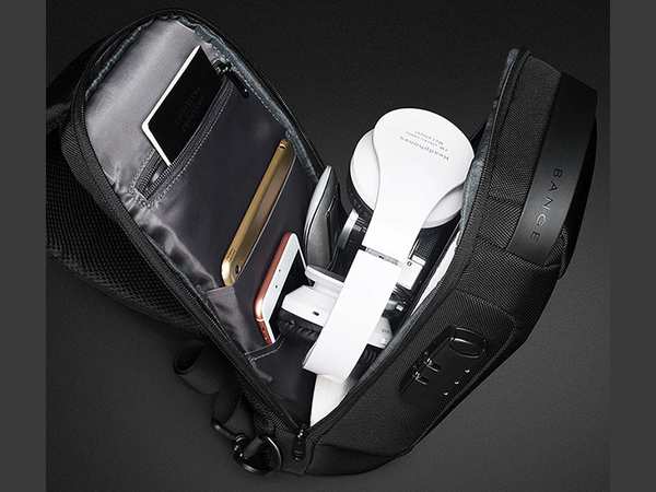 کوله کراس بادی تک بند ضد سرقت دارای پورت USB بنج BANGE BG-22085 Sling Chest Bag USB External Charging Port - تصویر 8