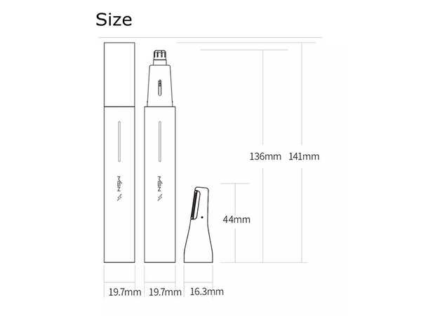اصلاح کننده برقی موی بینی و ابرو شیائومی Xiaomi MSN H3 Electric Nose Hair Trimmer - تصویر 4