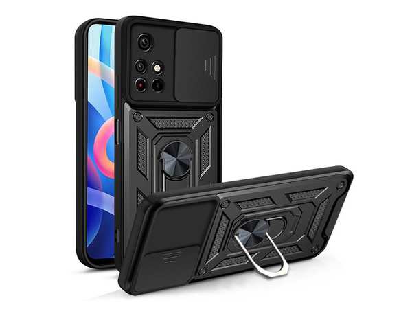 قاب محافظ لنز و حلقه دار شیائومی Xiaomi Redmi Note 11 Pro China Slide Camera & Ring Holder Stand Case