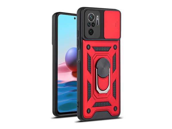 قاب محافظ لنز و حلقه دار شیائومی Xiaomi Redmi Note 10 4G Slide Camera & Ring Holder Stand Case