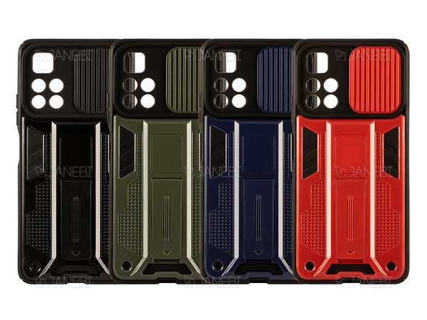 قاب محافظ لنز و استند دار شیائومی Xiaomi Poco M4 Pro 5G Slide Camera & Stand Case