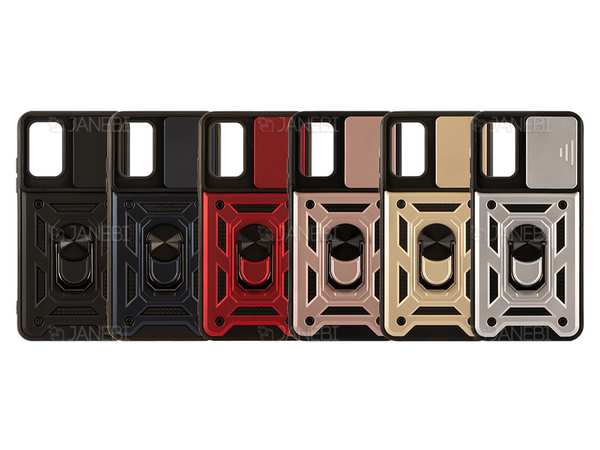 قاب محافظ لنز و حلقه دار شیائومی Xiaomi Redmi Note 9 4G Slide Camera & Ring Holder Stand Case