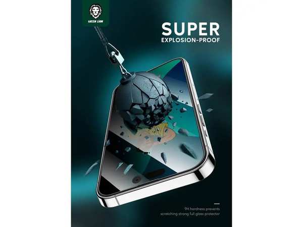 گلس حریم شخصی آیفون 14 گرین Green iPhone 14 3D Silicone+ Privacy Glass - تصویر 6