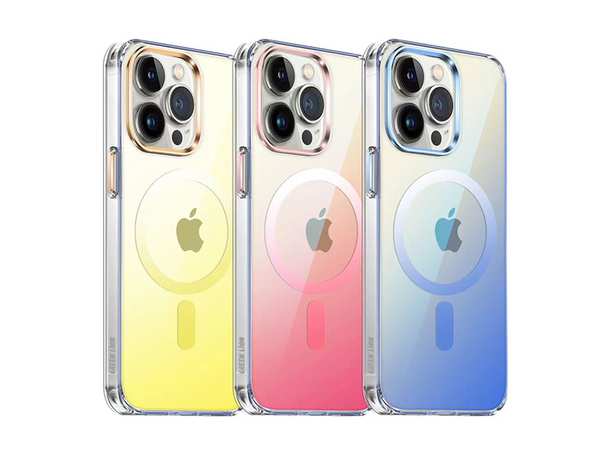 قاب رنگین کمانی مگ سیف آیفون 14 پرو گرین Green iphone 14 Pro Rainbow Magsafe Case