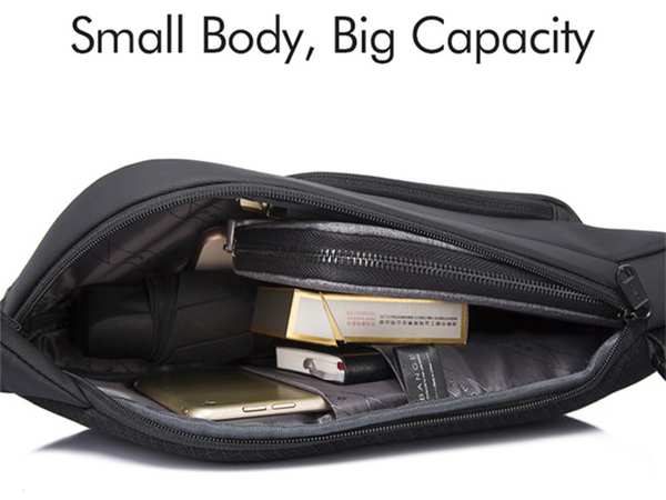 کوله تک بند ضد آب بنج Bange BG-7312 Men Microfiber Leather Crossbody Chest Bag - تصویر 11