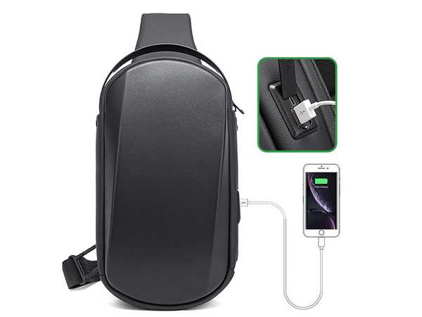 کوله تک بند ضد آب یو اس بی دار بنج BANGE BG-7256 Men Chest Bag Waterproof - تصویر 10