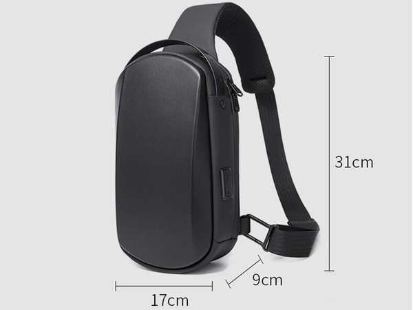 کوله تک بند ضد آب یو اس بی دار بنج BANGE BG-7256 Men Chest Bag Waterproof - تصویر 6