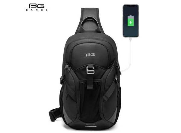 کوله کراس بادی تک بند ضد آب یو اس بی دار بنج Bange BG-77120 Men Waterproof Crossbody Chest Bag with USB - تصویر 13
