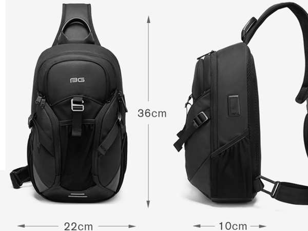 کوله کراس بادی تک بند ضد آب یو اس بی دار بنج Bange BG-77120 Men Waterproof Crossbody Chest Bag with USB - تصویر 2