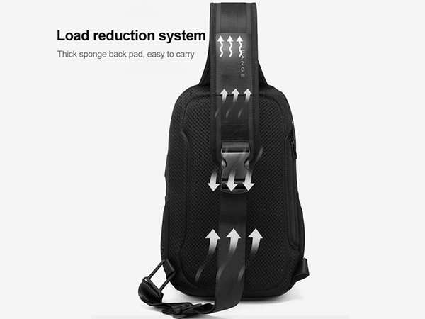 کوله کراس بادی تک بند ضد آب یو اس بی دار بنج Bange BG-77120 Men Waterproof Crossbody Chest Bag with USB - تصویر 4