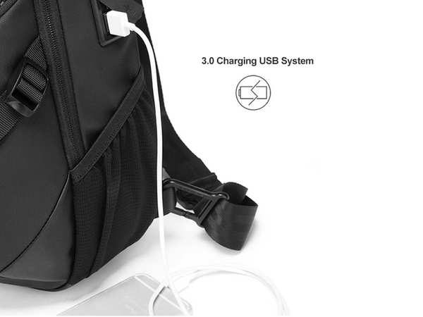 کوله کراس بادی تک بند ضد آب یو اس بی دار بنج Bange BG-77120 Men Waterproof Crossbody Chest Bag with USB - تصویر 5