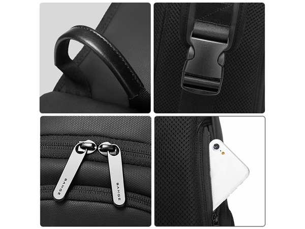 کوله کراس بادی تک بند ضد آب یو اس بی دار بنج Bange BG-77120 Men Waterproof Crossbody Chest Bag with USB - تصویر 6