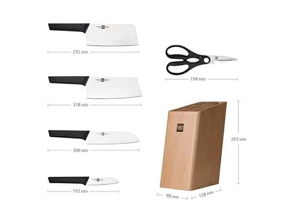 ست 5 تایی چاقو آشپزخانه شیائومی Xiaomi Huo Hou Fire Youth Edition Kitchen Knife Set HU0057 - تصویر 2