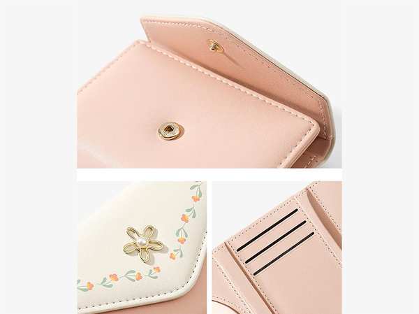 کیف پول زنانه و دخترانه گلدار همراه با جاکارتی TAOMICMIC Y8324 short pu leather wallet - تصویر 10
