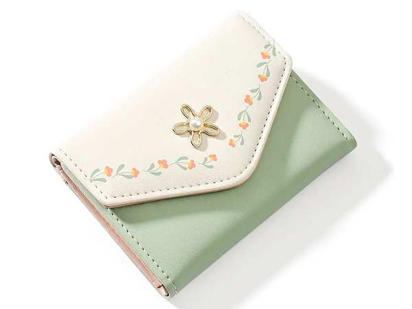 کیف پول زنانه و دخترانه گلدار همراه با جاکارتی TAOMICMIC Y8324 short pu leather wallet - تصویر 3