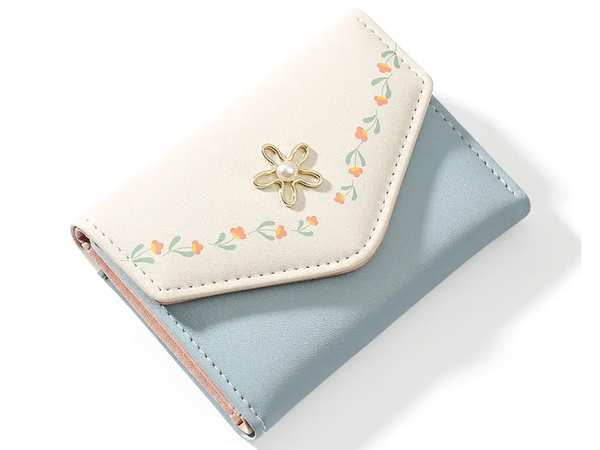 کیف پول زنانه و دخترانه گلدار همراه با جاکارتی TAOMICMIC Y8324 short pu leather wallet - تصویر 6
