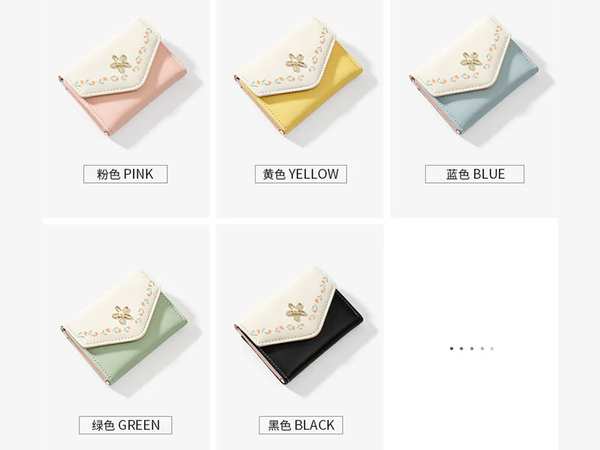 کیف پول زنانه و دخترانه گلدار همراه با جاکارتی TAOMICMIC Y8324 short pu leather wallet - تصویر 9