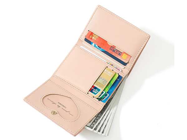 کیف پول دخترانه فانتزی تاشو با طراحی برجسته TAOMICMIC Y8902 three-fold women money clip short wallet - تصویر 3