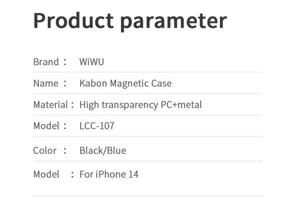 قاب مگنتی آیفون 14 پلاس 6.7 اینچ ویوو WiWU Kabon Magnetic Case for IP14/6.7 Plus LCC-107 - تصویر 4