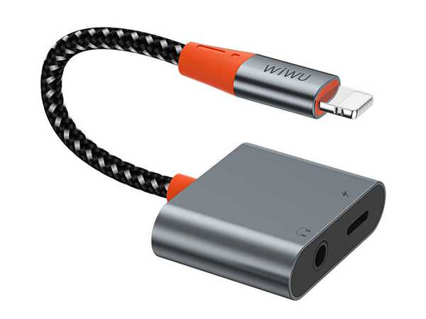 مبدل لایتنینگ به پورت صدا و لایتنینگ ویوو Wiwu LT07 Lightning To 3.5mm Aux Converter Audio Adapter