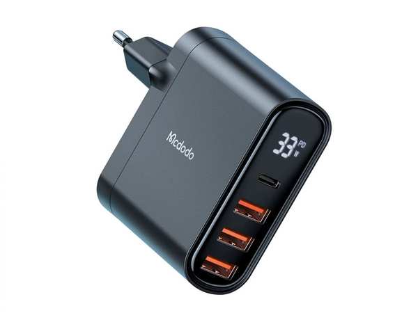 شارژر دیواری 4 پورت فست شارژ 33 واتی مک دودو Mcdodo CH-2250 33W Digital Display Charger Adapter
