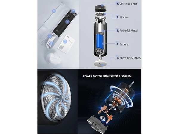 ریش تراش شارژی قابل حمل شیائومی Electric Shaver Xiaomi SMATE ST-R101C turbine electric shaver - تصویر 15