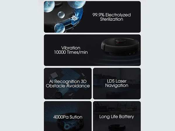 جارو برقی رباتیک شیائومی Xiaomi Mijia Vacuum Mop 2 Pro MJSTS - تصویر 8