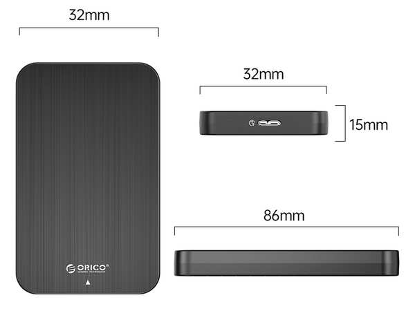باکس هارد ۲.۵ اینچ USB3.0 اوریکو ORICO 2.5 inch HM25U3 USB3.0 Micro-B Hard Drive Enclosure - تصویر 3