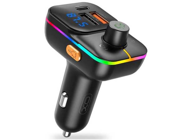 شارژر فندکی فست شارژ ماشین تایپ سی 25 وات و گیرنده بلوتوث خودرو ایکساو BCC09