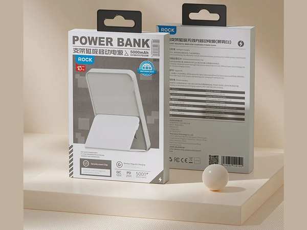 پاوربانک 5000 و شارژر بی سیم 15 وات راک Rock P83 Wireless Charging Power Bank - تصویر 7