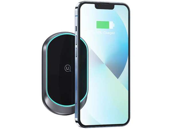 هولدر موبایل مگنتی و شارژر بی سیم داخل خودرو15 وات یوسامز Usams US-CD182 15W Magnetic Car Wireless Charger Phone Holder
