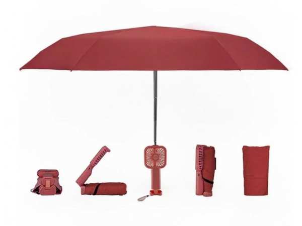 چتر بارانی و آفتابی دارای مینی پنکه شارژی Mini Fan Umbrella Product ST-200 - تصویر 3
