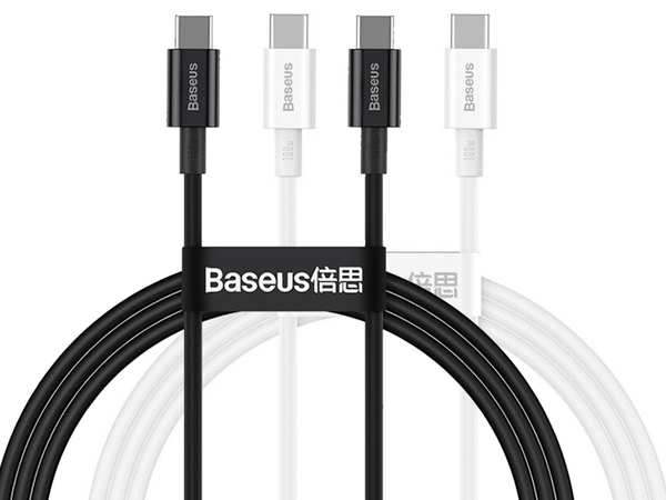 کابل سوپر فست شارژ دوسر تایپ سی 100 وات یک متری بیسوس Baseus Double type C charging cable 100W CATYS-B01