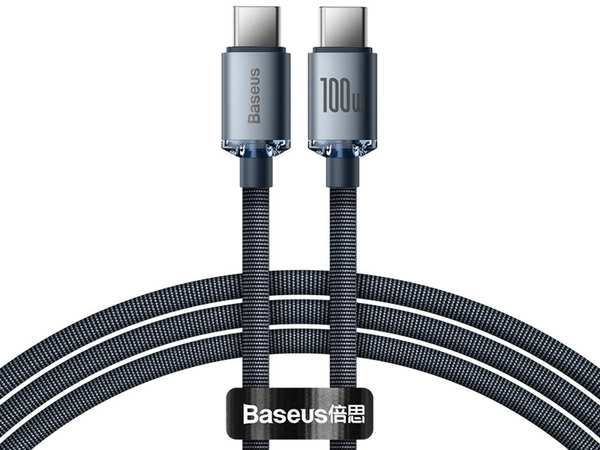 کابل سوپر فست شارژ دوسر تایپسی 1.2 متری 100 وات بیسوس Baseus Type C to Type C fast charging cable 100W CAJY000601