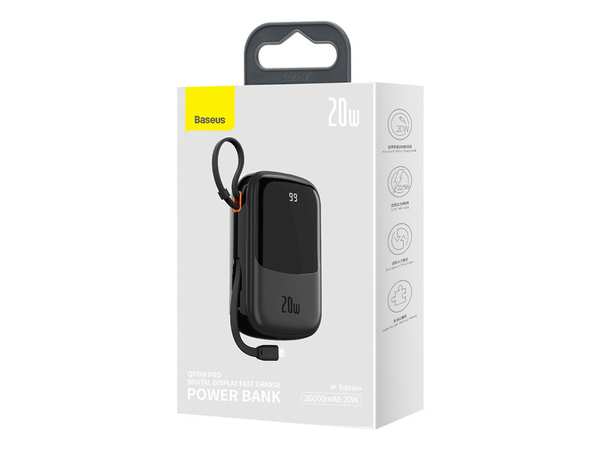 پاوربانک تایپ سی و یو اس بی 20 وات 20000 همراه با کابل لایتنینگ بیسوس BASEUS POWER BANK 20000MAH QPOW PRO PD 20W PPQD060201 - تصویر 12
