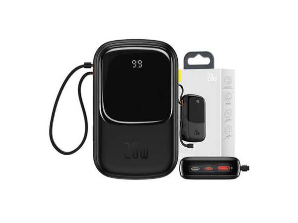 پاوربانک تایپ سی و یو اس بی 20 وات 20000 همراه با کابل لایتنینگ بیسوس BASEUS POWER BANK 20000MAH QPOW PRO PD 20W PPQD060201 - تصویر 4