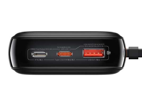 پاوربانک تایپ سی و یو اس بی 20 وات 20000 همراه با کابل لایتنینگ بیسوس BASEUS POWER BANK 20000MAH QPOW PRO PD 20W PPQD060201 - تصویر 5