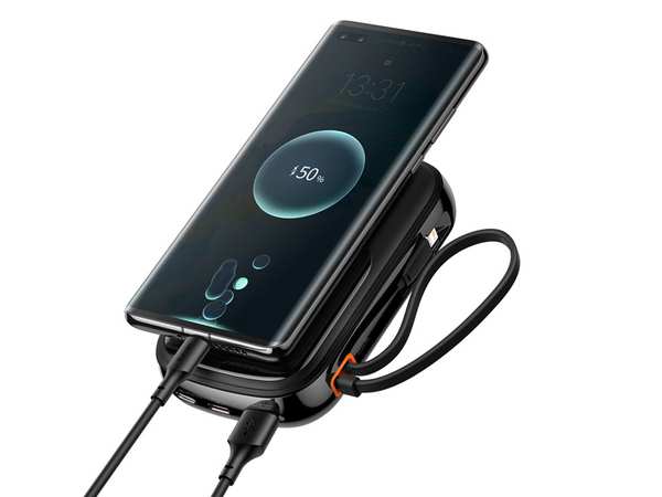 پاوربانک تایپ سی و یو اس بی 20 وات 20000 همراه با کابل لایتنینگ بیسوس BASEUS POWER BANK 20000MAH QPOW PRO PD 20W PPQD060201 - تصویر 7