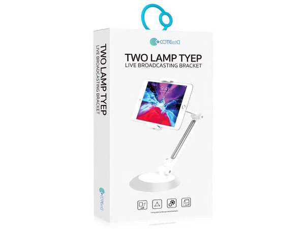 هولدر موبایل و تبلت رومیزی کوتتسی Coteetci Two Lamp Type Live Broadcasting Bracket CS5508 - تصویر 2