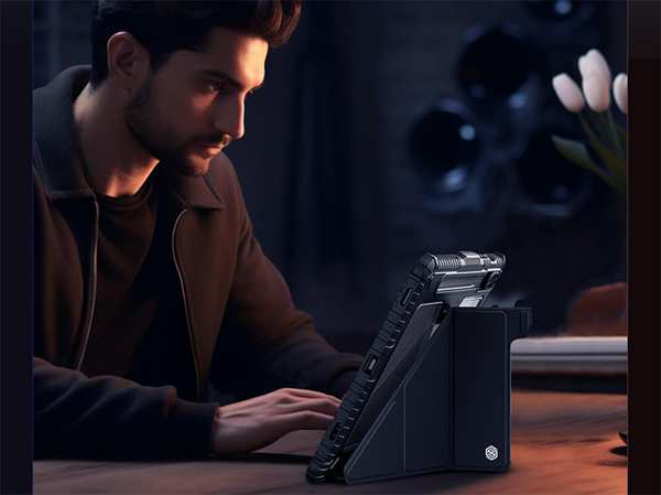 کیف محافظ بامپردار سامسونگ تب اس 9 نیلکین Nillkin Bumper Leather cover case Pro Multi-angle folding style for Samsung Galaxy Tab S9 - تصویر 12