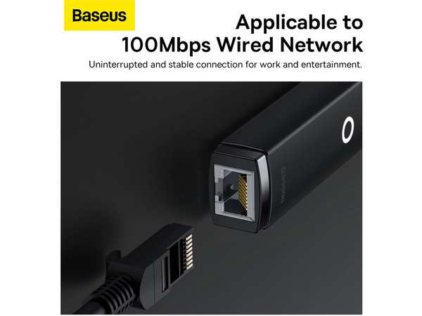کابل تبدیل تایپ سی به پورت شبکه RJ45 LAN بیسوس Baseus Lite Series Port Ethernet Adapter Type-C To Rj45 100Mbps WKQX000201 - تصویر 9