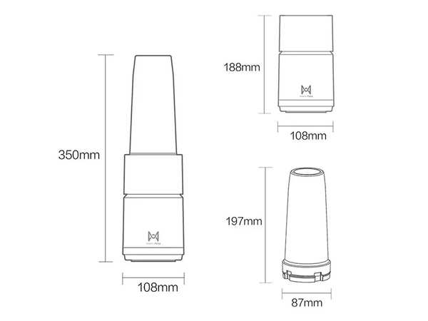مخلوط کن شارژی شیائومی Blender Xiaomi Pinlo Cooking Machine PL-L350W1B-01 - تصویر 3