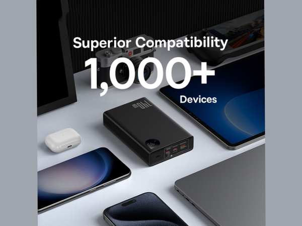 پاور بانک سوپر فست شارژ تایپ سی و یو اس بی 140 وات 24000 adaman بیسوس ppadm140 - تصویر 8