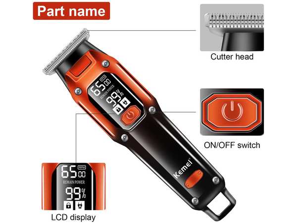 ماشین اصلاح موی سر و بدن شارژی کمی Rechargeable Hair Trimmer Kemei km-658 - تصویر 16