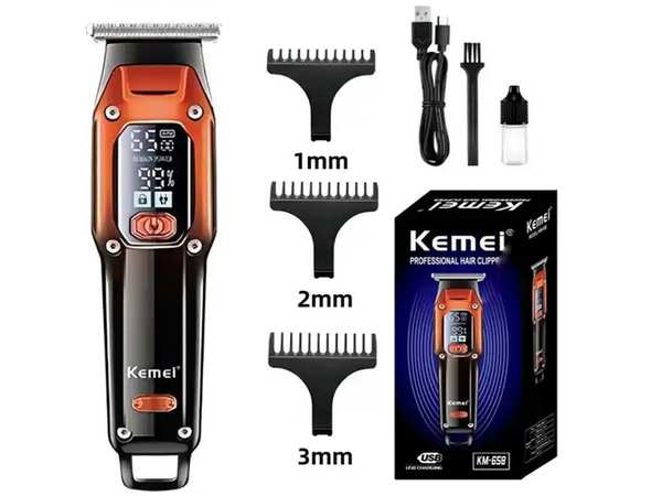 ماشین اصلاح موی سر و بدن شارژی کمی Rechargeable Hair Trimmer Kemei km-658 - تصویر 8