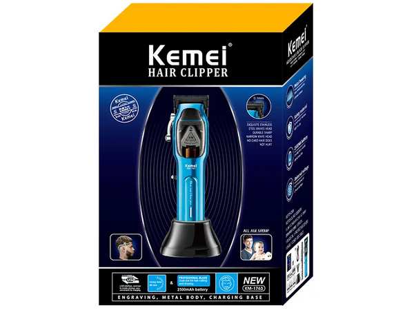ماشین اصلاح موی سر و بدن حرفه‌ای شارژی کمی Kemei KM-1763 Hair Clippers Rechargeable Hair Trimmers For Salon - تصویر 3
